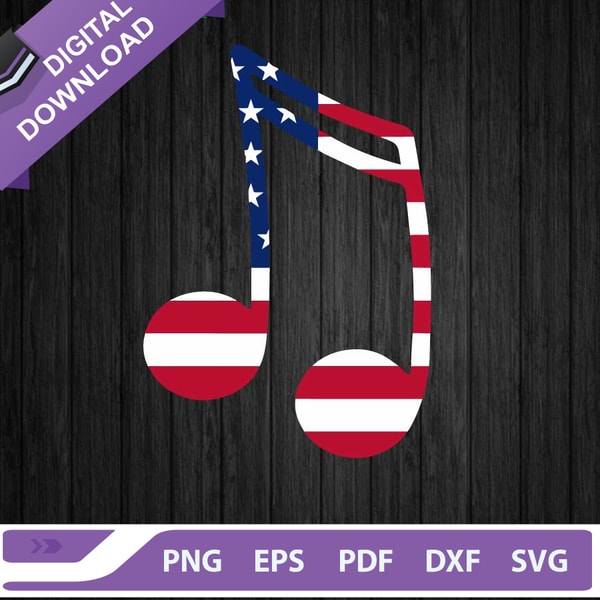 American flag music note SVG, Music note SVG, Music note wit | Inspire ...