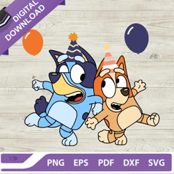 bluey and bingo birthday svg, bluey and bingo dancing mode svg, bluey birthday party -derrickstore