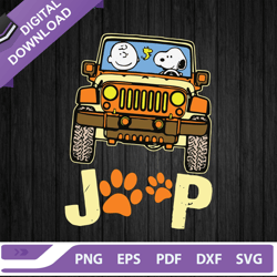charlie brown and snoopy in jeep svg, jeep car svg, snoopy and charlie drive jeep svg, cartoon dog svg
