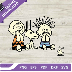 charlie brown and snoopy woodstock boo ghost svg, snoopy halloween svg, ghost boo