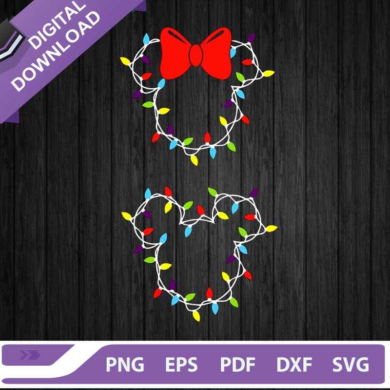 Christmas light mickey head SVG, Mickey Mouse With Christmas Lights SVG, Christmas Mickey Head SVG.jpg