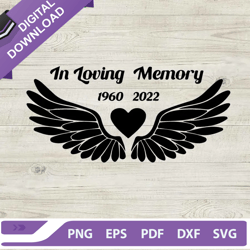 in loving memory svg, angel wings svg, memory day svg