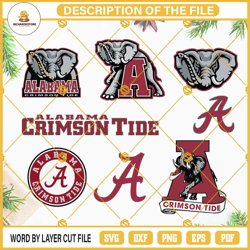 alabama crimson tide svg bundle, football svg, alabama crimson tide logo