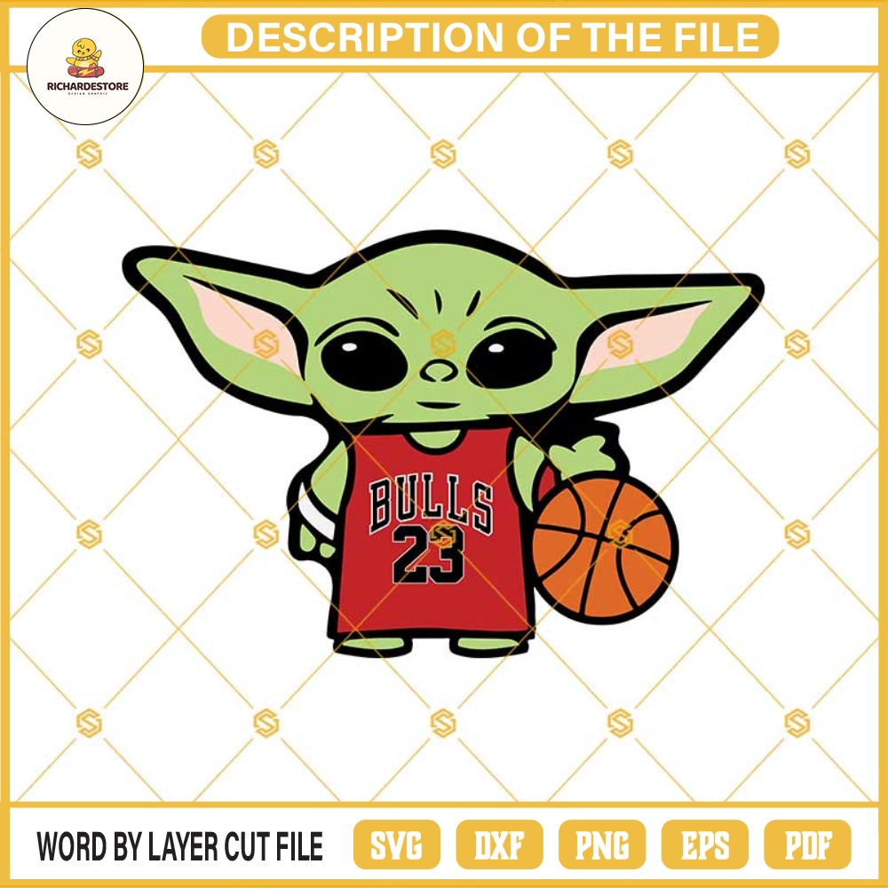 Baby Yoda Michael Jordan Svg, Chicago Bulls Svg, Baby Yoda Star Wars Svg, NBA Basketball Svg Png Dxf Eps.jpg