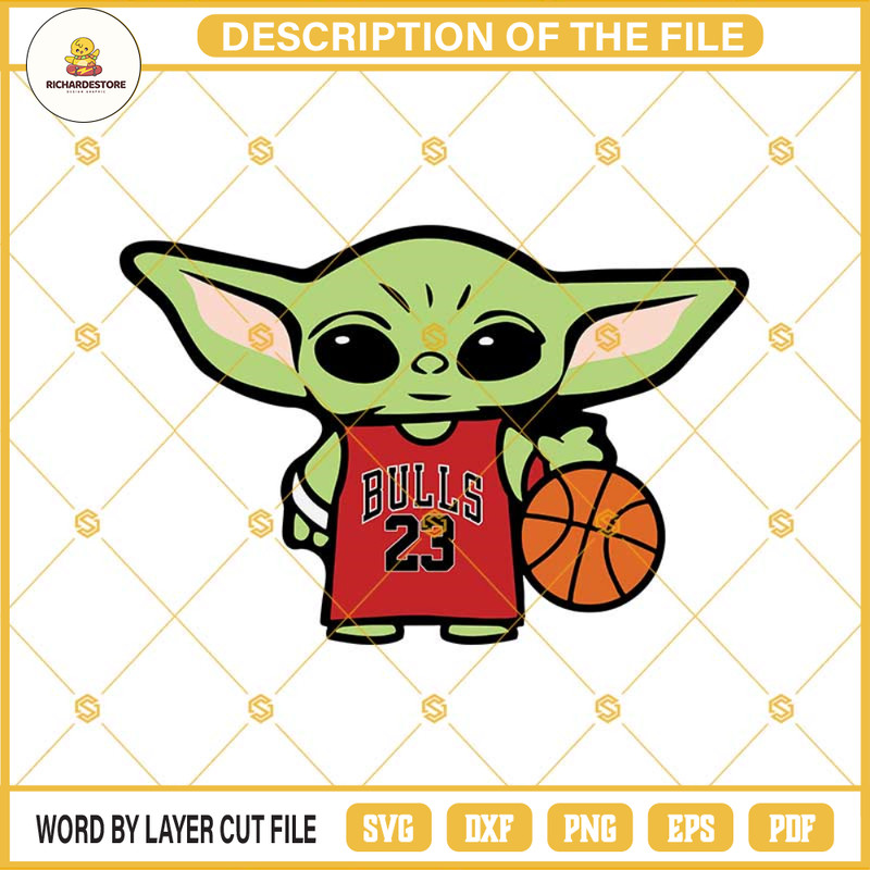 Baby Yoda Michael Jordan Svg, Chicago Bulls Svg, Baby Yoda Star Wars Svg, NBA Basketball Svg Png Dxf Eps.jpg