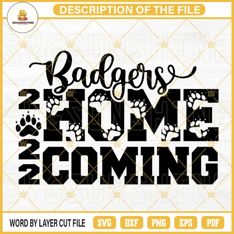 Badgers Homecoming 2022 SVG, Badgers SVG, Hoco 2022 Football SVG File For Cricut Silhouette.jpg