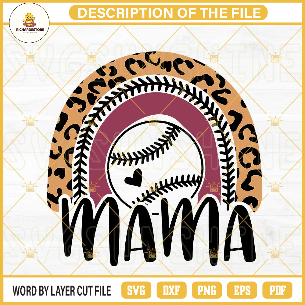 Baseball Mama Leopard Rainbow SVG, Baseball Mom SVG, Sports Mom SVG, Mothers Day SVG PNG DXF EPS Cricut.jpg