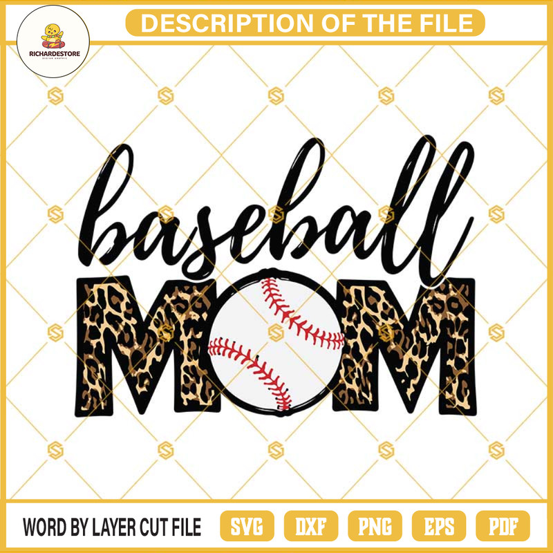 Baseball Mom Svg, Leopard Mom Svg, Baseball Svg Png Dxf Eps Instant Download.jpg