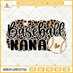 baseball nana svg, baseball nana leopard svg, baseball nana png, baseball svg, baseball nana designs for shirts
