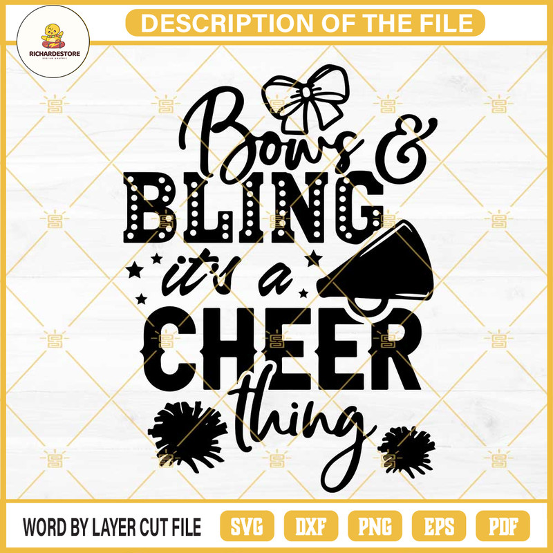 Bows And Bling It's A Cheer Thing SVG, Cheerleading SVG, Cheerleader SVG.jpg