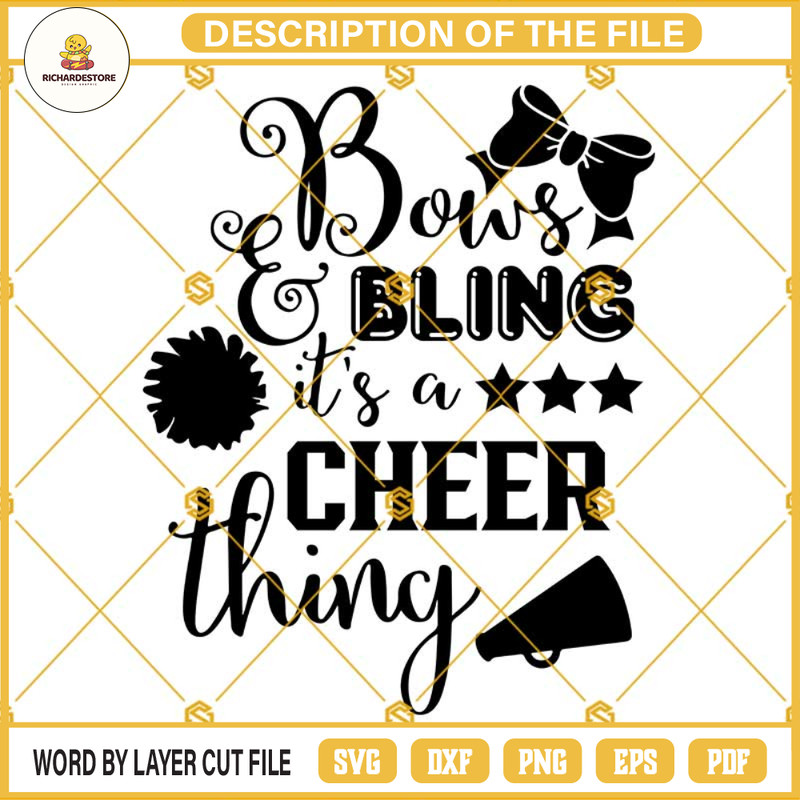 Bows and Bling Its A Cheer Thing SVG, Cheerleading SVG, Cheerleader SVG.jpg