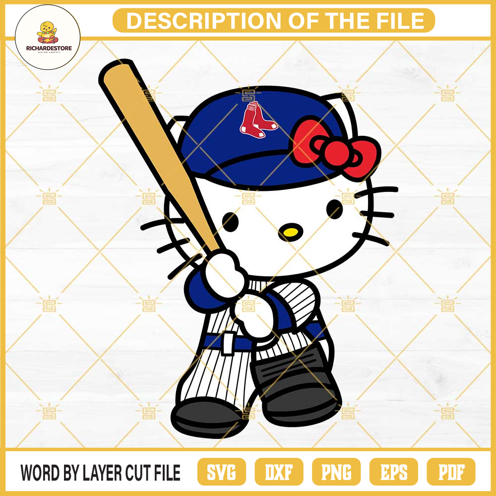 Hello Kitty Boston Red Sox SVG, Kitty Red Sox SVG PNG DXF EPS.jpg