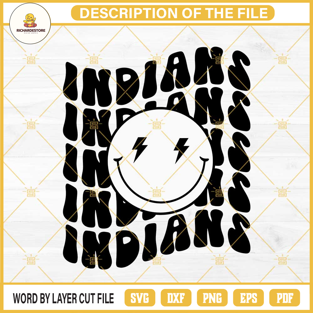 Indians Smiley Face SVG, Indians SVG, Indians Football SVG.jpg