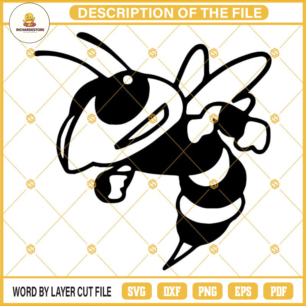 Jackets SVG PNG DXF EPS Cut Files Clipart Cricut, Jackets Mascot SVG, Yellow Jackets SVG.jpg