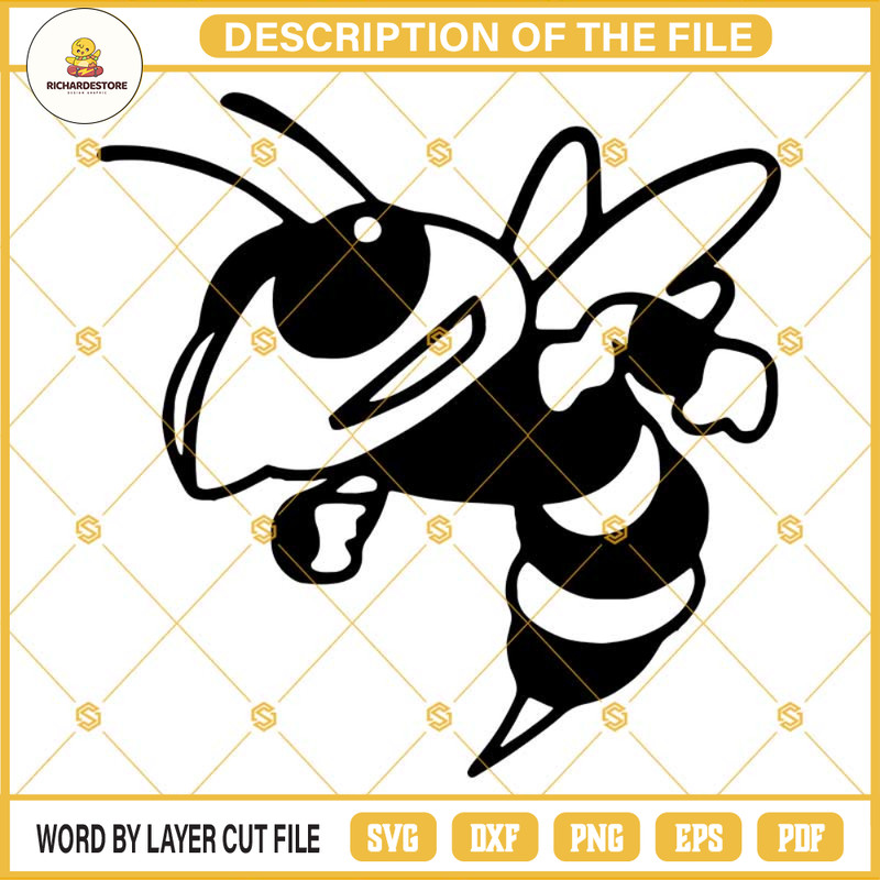 Jackets SVG PNG DXF EPS Cut Files Clipart Cricut, Jackets Mascot SVG, Yellow Jackets SVG.jpg