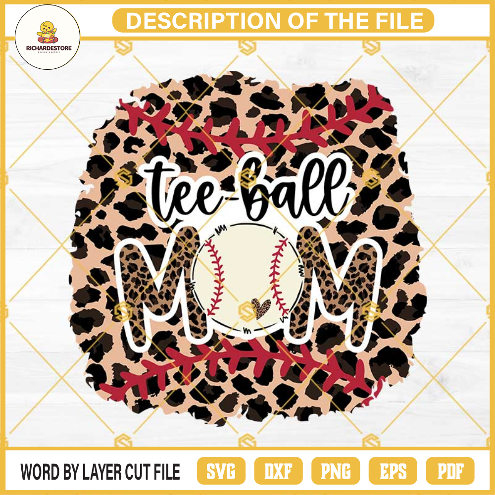 Leopard Tee-Ball Mom Svg, Tee-Ball Mom Png, Tee-Ball Mom Leopard Svg, TeeBall Svg Png Dxf Eps Designs For Shirts.jpg