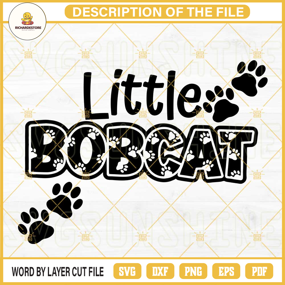 Little Bobcat SVG, Bobcat SVG, Paw Print SVG, Cheer SVG, School Spirit SVG.jpg