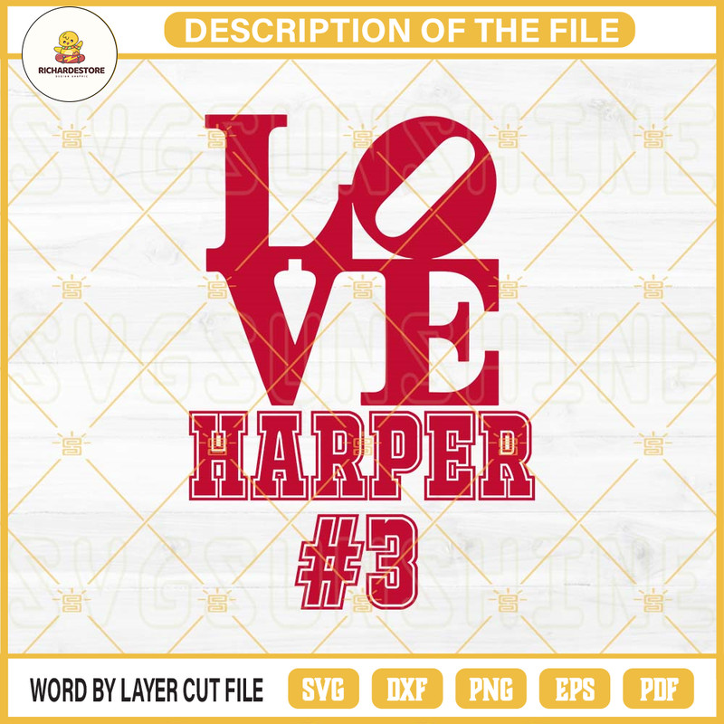 Love Bryce Harper SVG PNG Files Digital Download.jpg