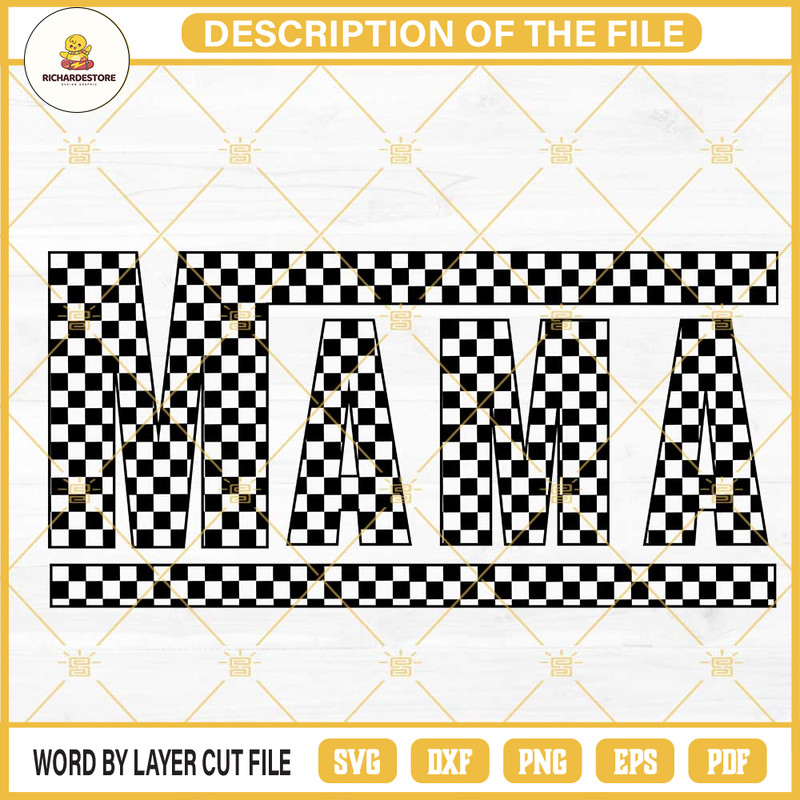 Mama Checkered SVG, Race Mom SVG, Racing SVG PNG DXF EPS Cut Files.jpg