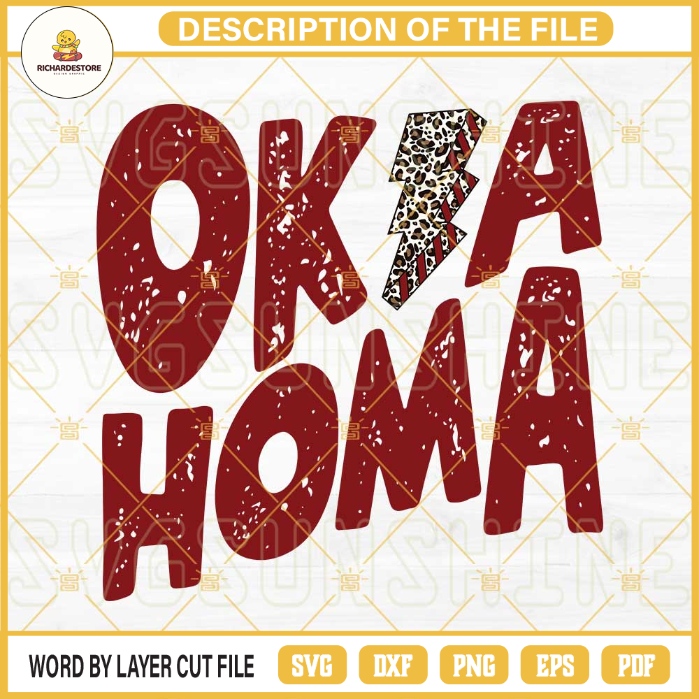 Oklahoma Leopard Lightning Bolt SVG PNG DXF EPS Cut Files For Cricut Silhouette.jpg
