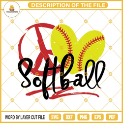 peace love softball svg softball svg, silhouette cricut, softball png