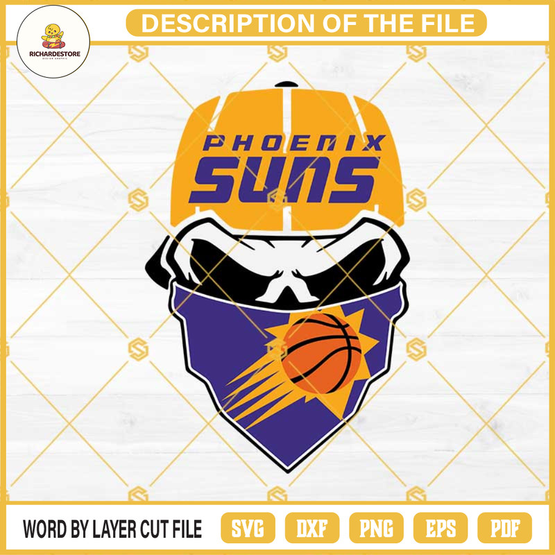 PHOENIX SUNS SKULL SVG, Basketball SVG, Phoenix Suns SVG.jpg