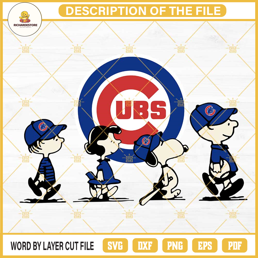 Snoopy Charlie Brown Chicago Cubs SVG PNG DXF EPS Cricut Files.jpg