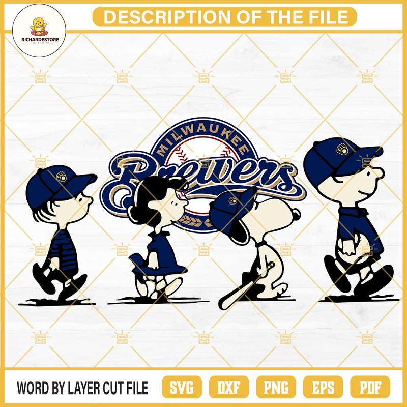 Snoopy Charlie Brown Milwaukee Brewers SVG PNG DXF EPS Cricut Files.jpg