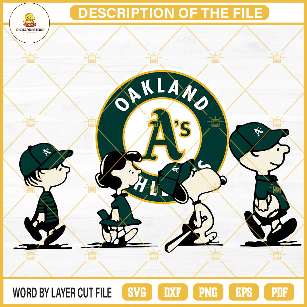 Snoopy Charlie Brown Oakland Athletics SVG PNG DXF EPS Cricut Files.jpg