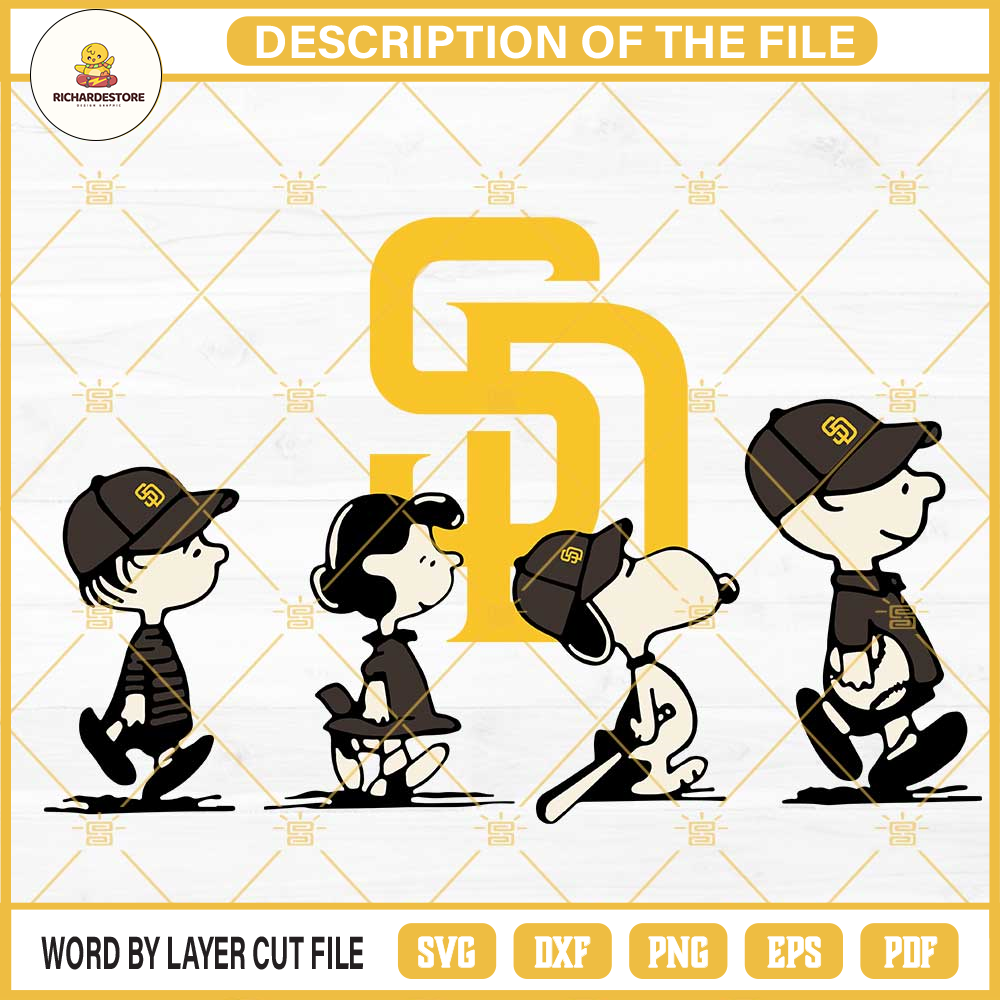 Snoopy Charlie Brown San Diego Padres SVG PNG DXF EPS Cricut Files.jpg