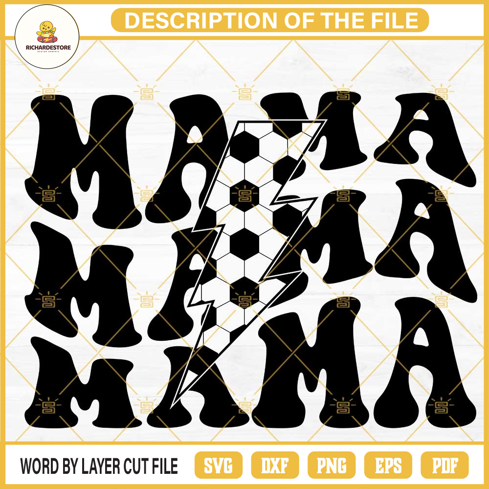 Soccer Mama Lightning Bolt SVG, Soccer Mom SVG, Retro Sports Mama SVG PNG DXF EPS.jpg