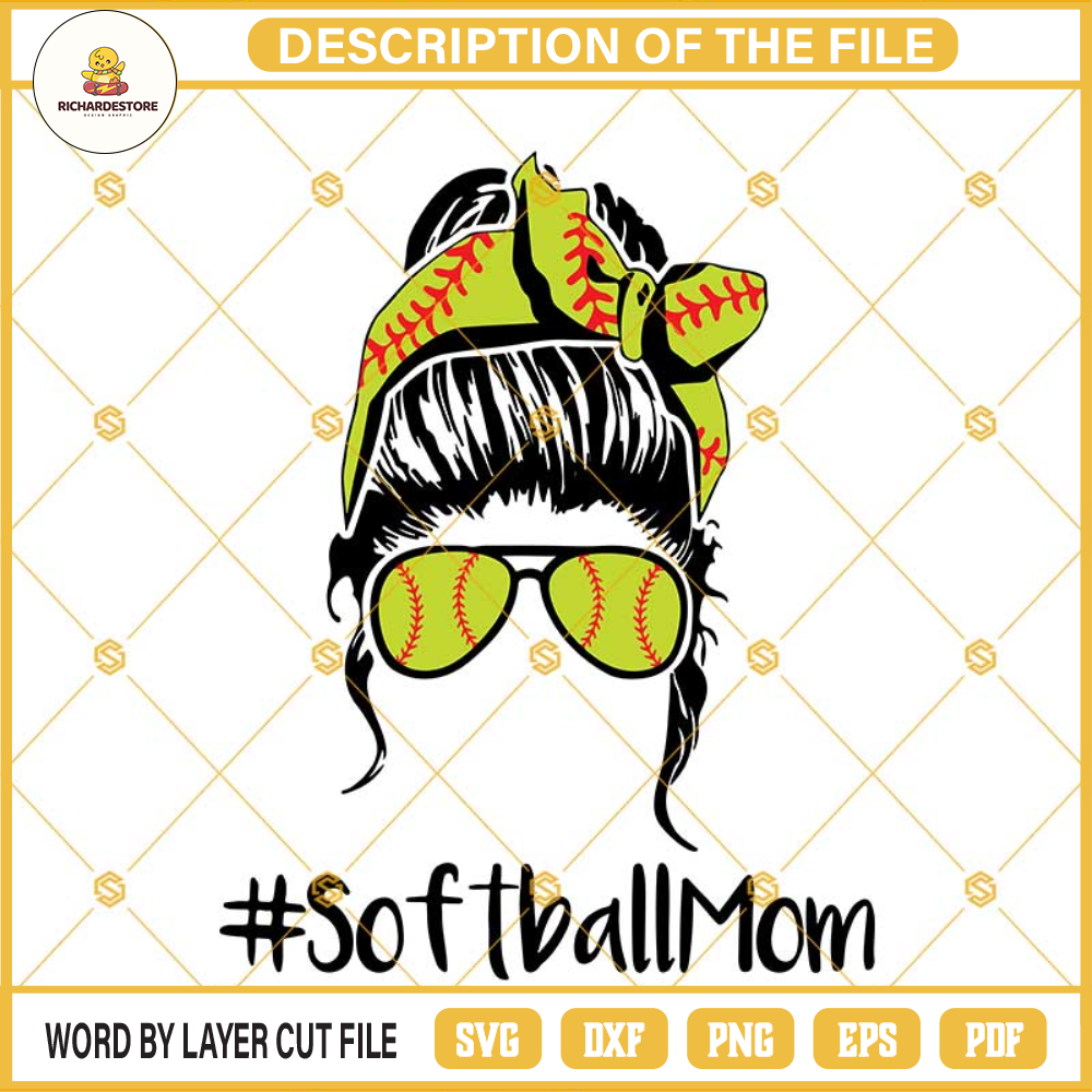 Softball Mom Svg, Softball Svg, Cut File, Sports Svg, Softball Headband Svg, Cricut, Iron On, Silhouette, Softball Face Svg Png Dxf Eps.jpg