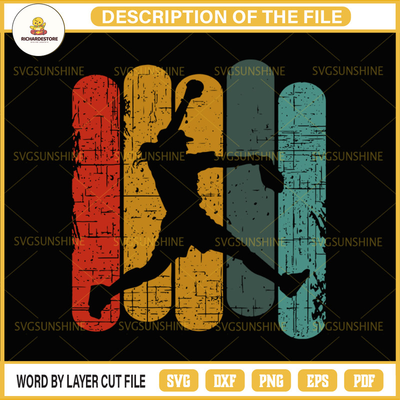 Softball SVG, Fastpitch Softball Vintage Style SVG.jpg