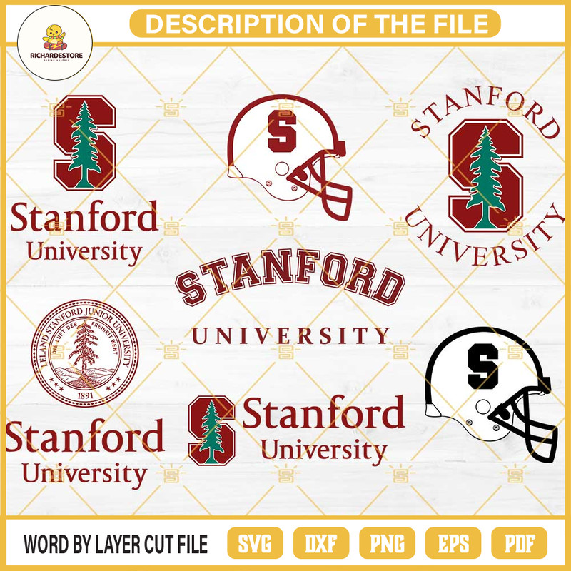 Stanford Cardinal Football Designs Bundle SVG EPS PNG DXF.jpg