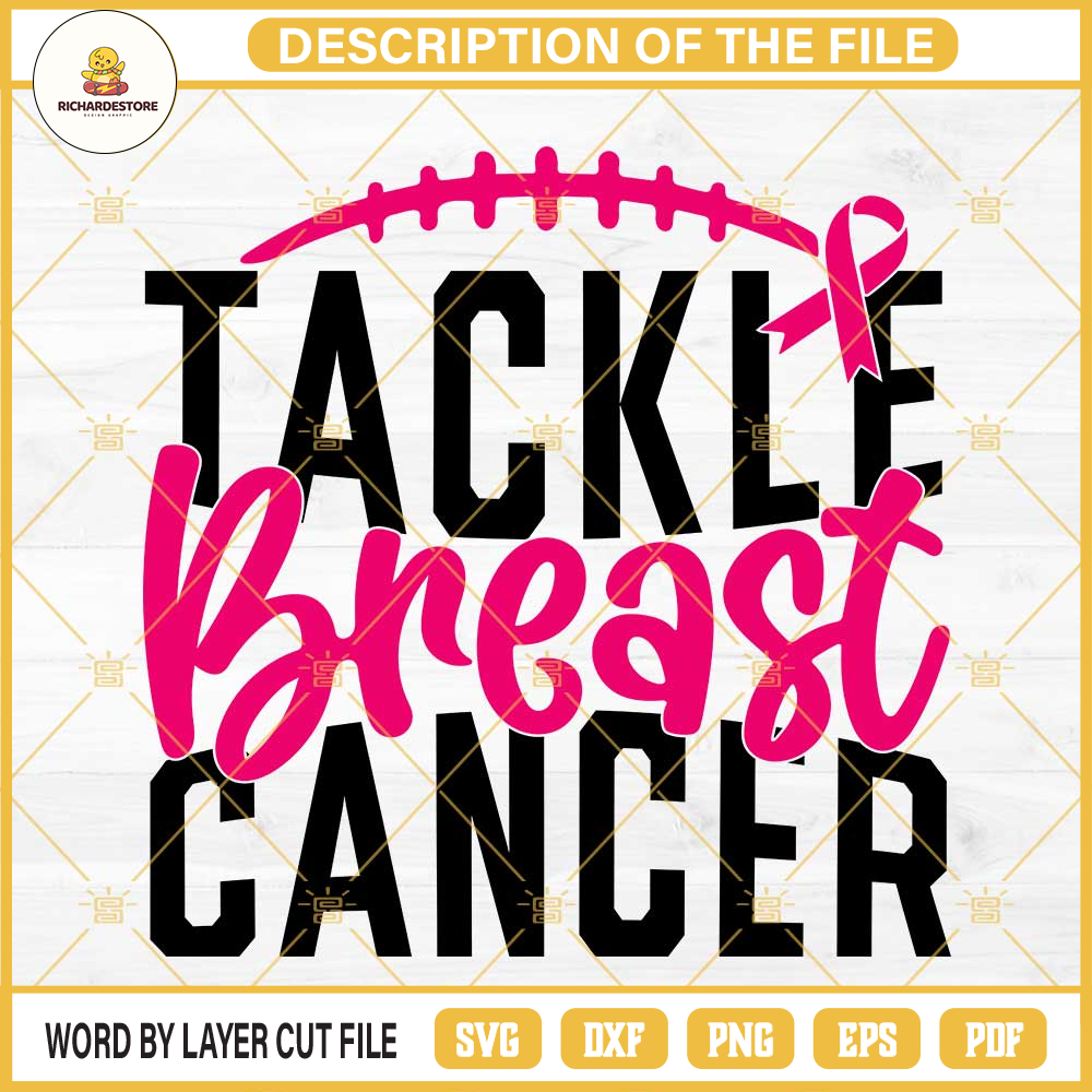 Tackle Breast Cancer SVG, Breast Cancer Awareness SVG, Breast Cancer Football SVG.jpg