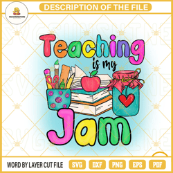 teaching is my jam png, funny teacher png, back to school png download