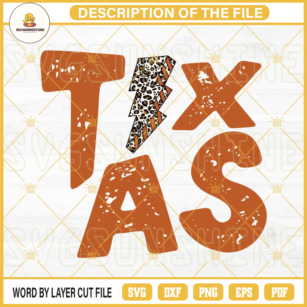 Texas Leopard Lightning Bolt SVG PNG DXF EPS Cut Files For Cricut Silhouette.jpg