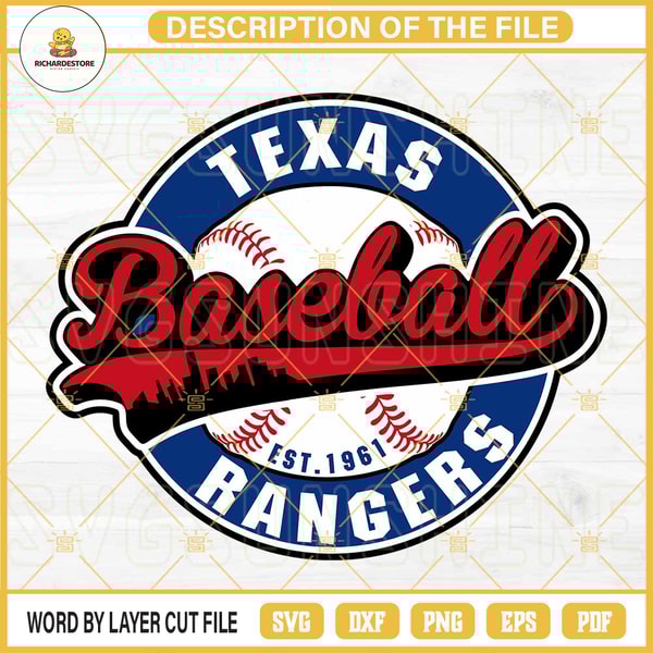 Texas Rangers Baseball Svg, Texas Rangers Svg Png Files | Inspire Uplift