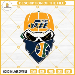 utah jazz skull svg, utah jazz svg, basketball svg