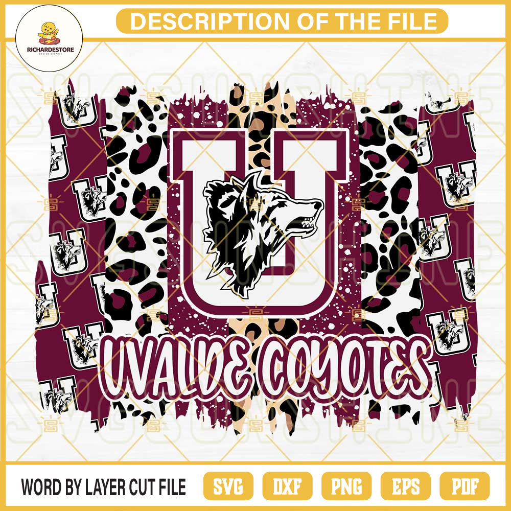 Uvalde Coyotes SVG, Uvalde SVG, Leopard Uvalde SVG PNG DXF EPS Cut Files.jpg