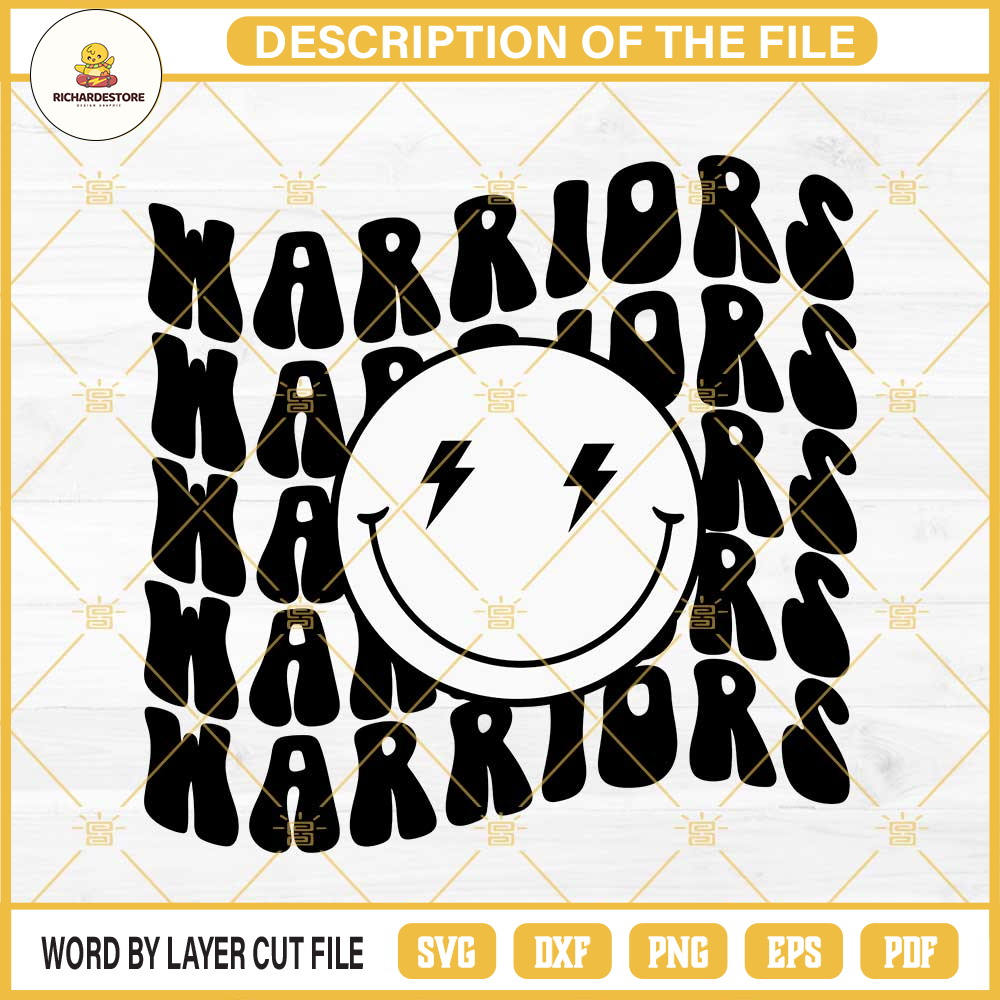 Warriors SVG, Warriors Smiley Face Football SVG, Warriors Football SVG.jpg