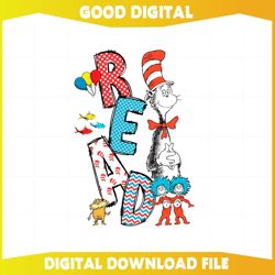 cat in the hat thing 1 thing 2 read lover svg cutting files15