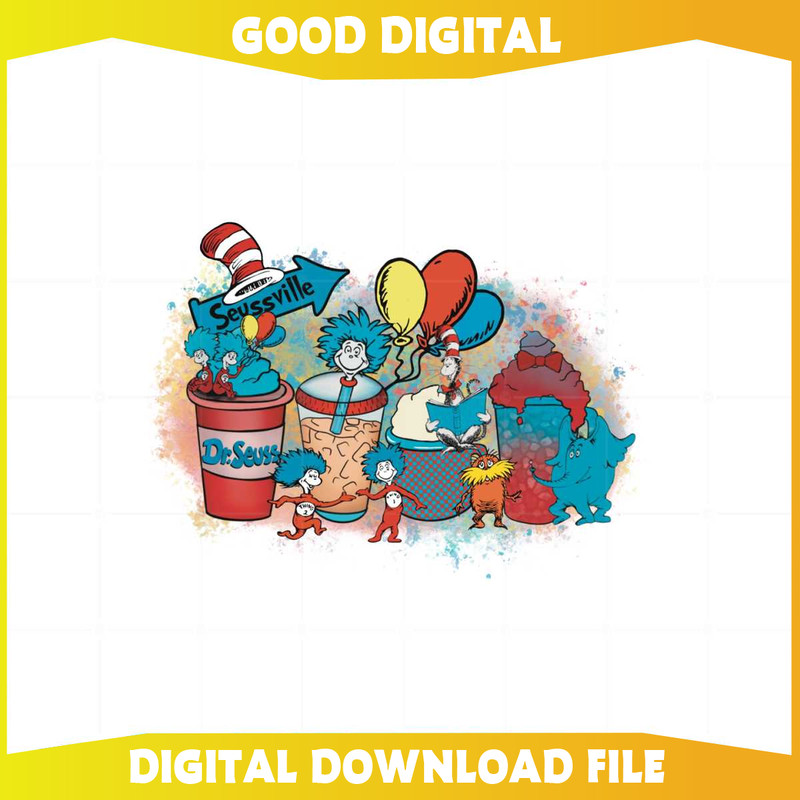 Dr Seuss Water Color Coffee Cups PNG Sublimation Designs.jpg