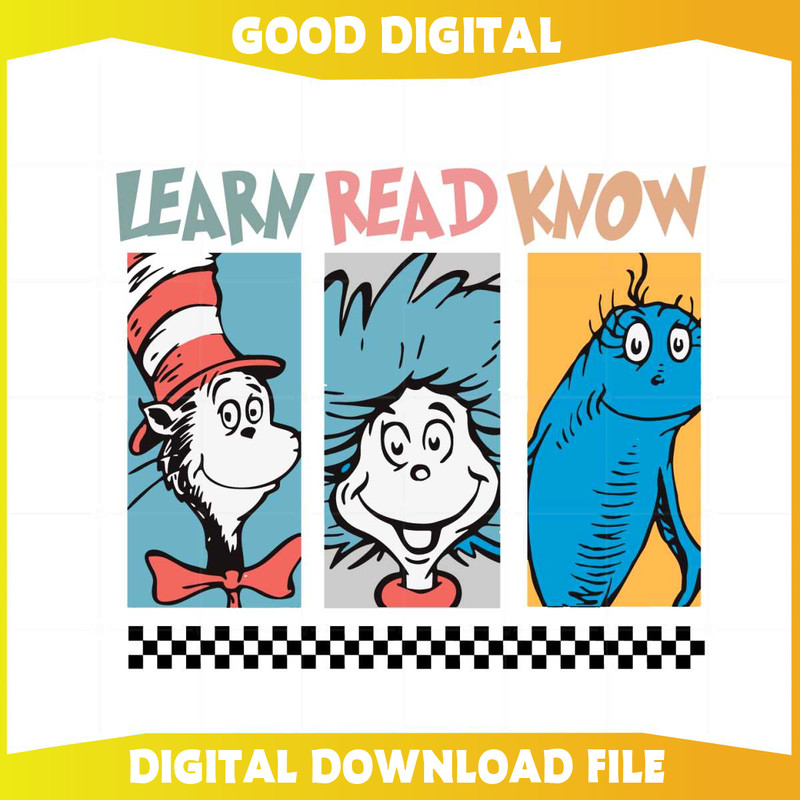 Learn Read Know Dr Seuss Day SVG Graphic Designs Files.jpg