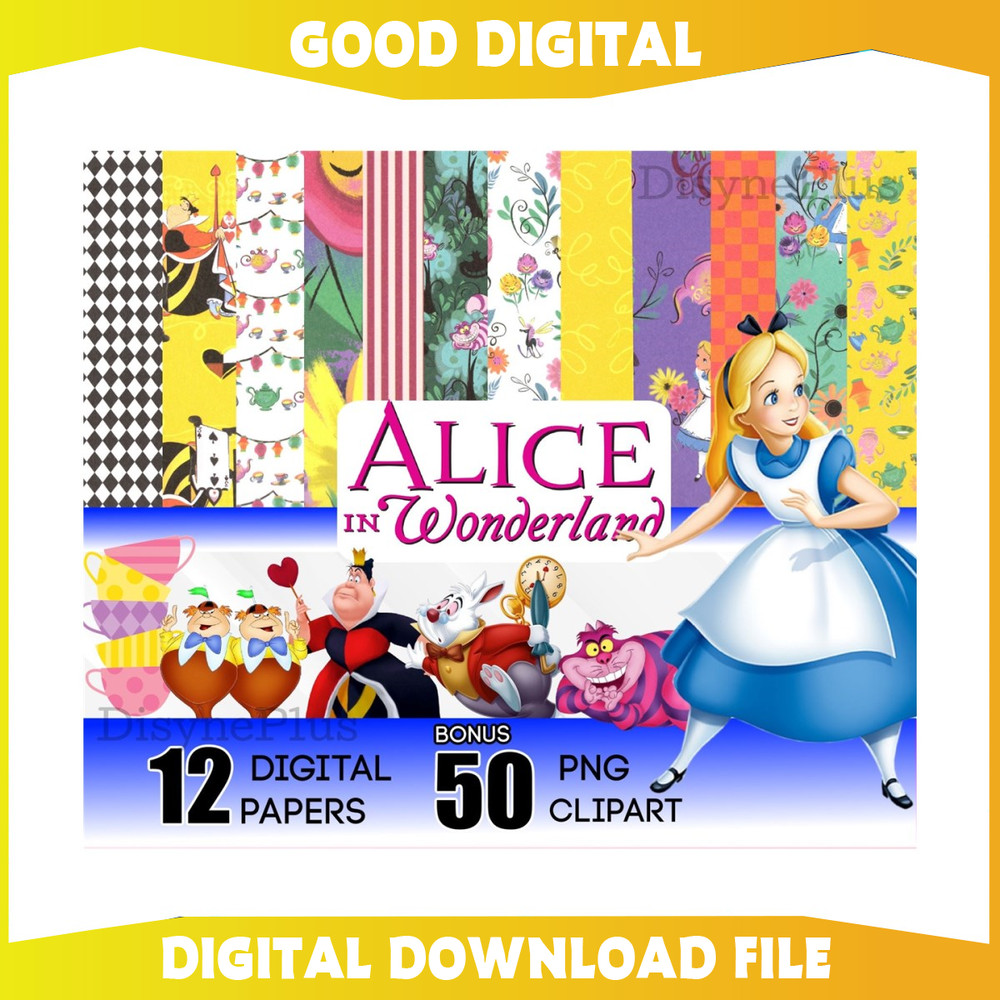 Alice In Wonderland Paper Wrap PNG.jpg