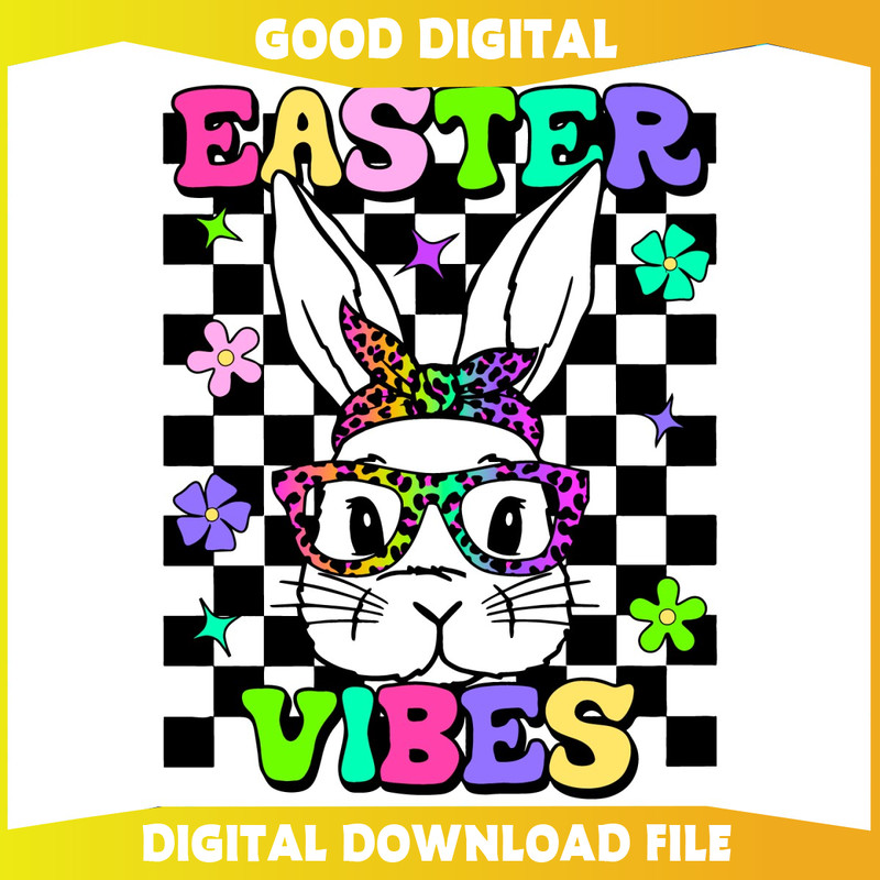 Easter Vibes Retro Bunny Glasses SVG.jpg