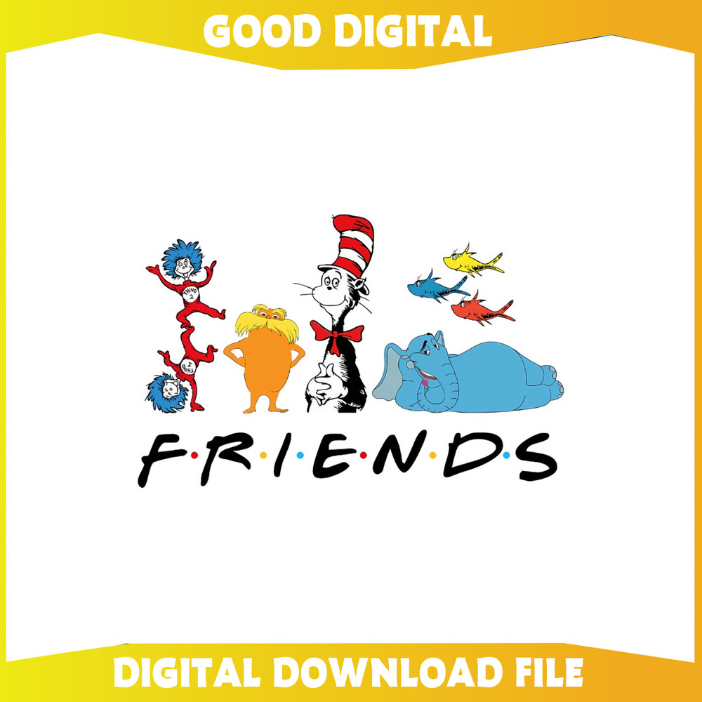Funny Dr Seuss Friends Cat In The Hat PNG.jpg