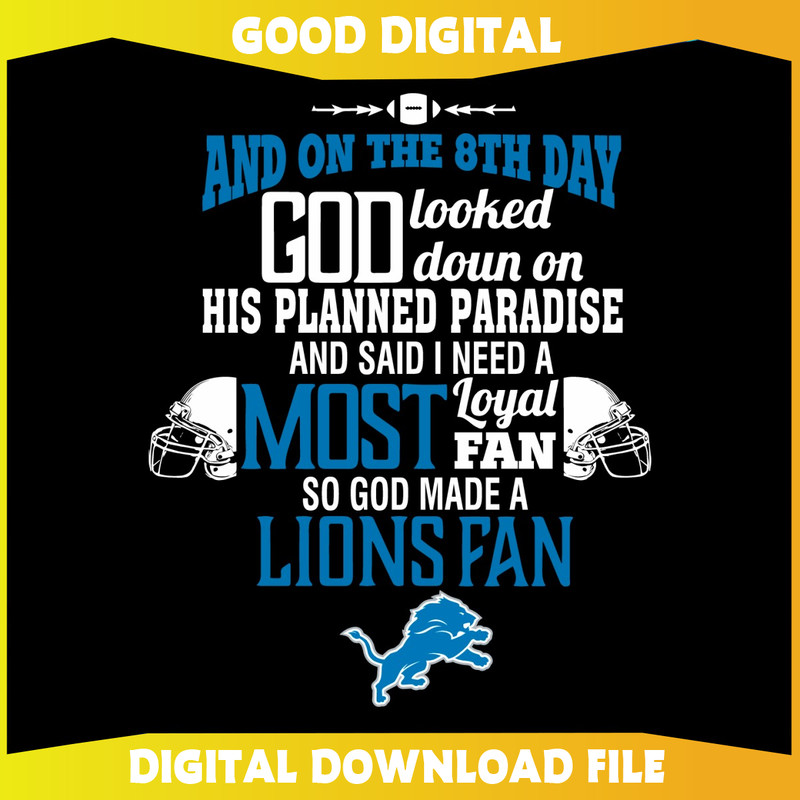 God Looked Down On His Planned Paradise Lions Fan SVG.jpg