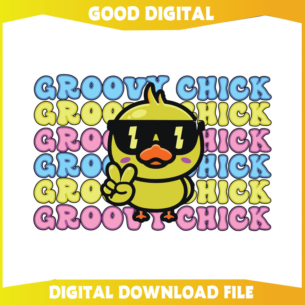 Groovy Chick Funny Easter Day SVG.jpg