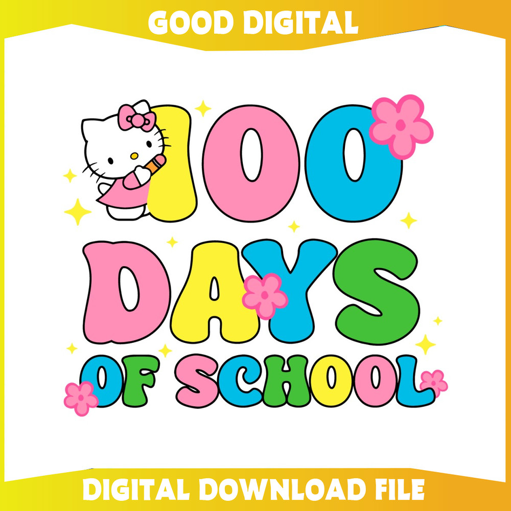 Happy 100 Days Of School Cute Kitty SVG.jpg